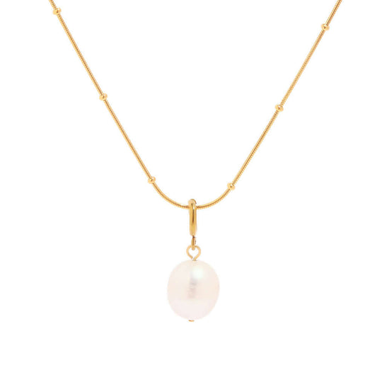 18K Gold Plated Satellite Pearl Pendant Necklace