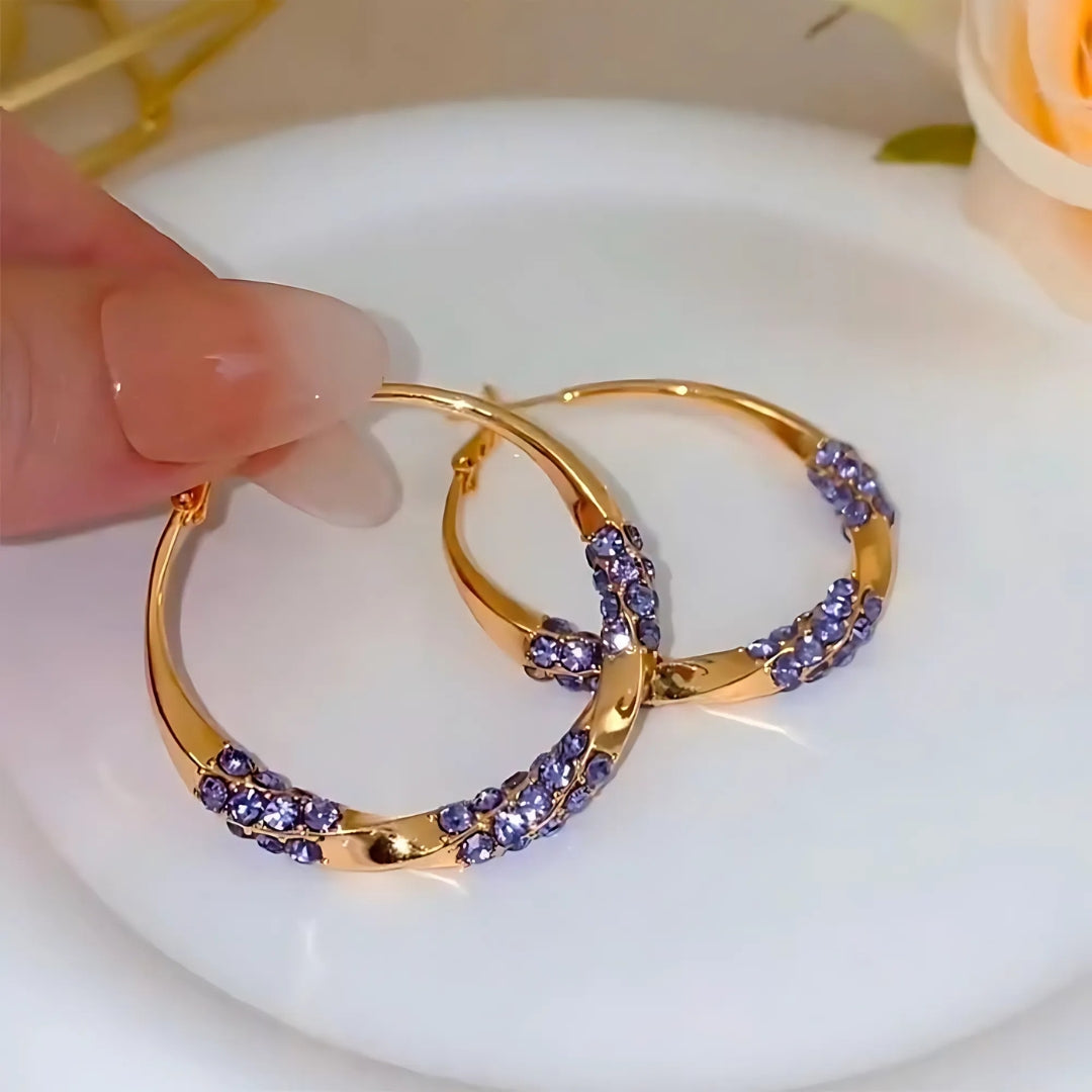 Sparkle Diamond Large Hoop Earrings