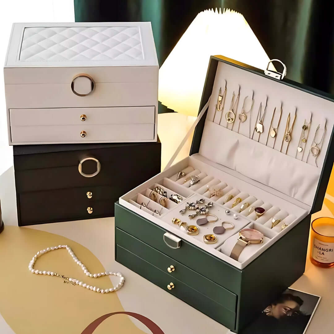 3 Layer Waterproof Necklace Ring Jewelry Organizer Box