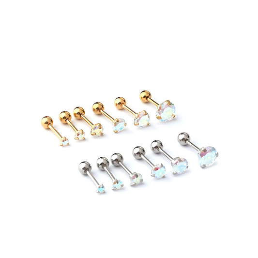2mm 4mm 5m Cartilage Simple Studs Sleeper Earrings