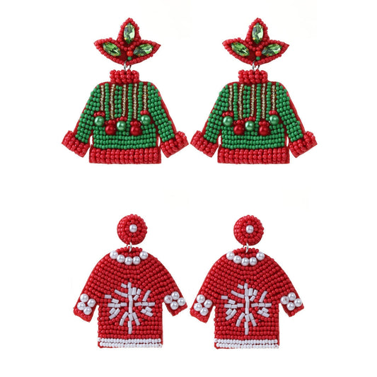 Handmade Woven Beads Sweater Holiday Earring