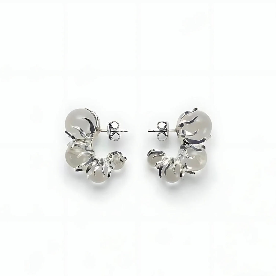 Ice Dew C Hoop Transparent Earrings