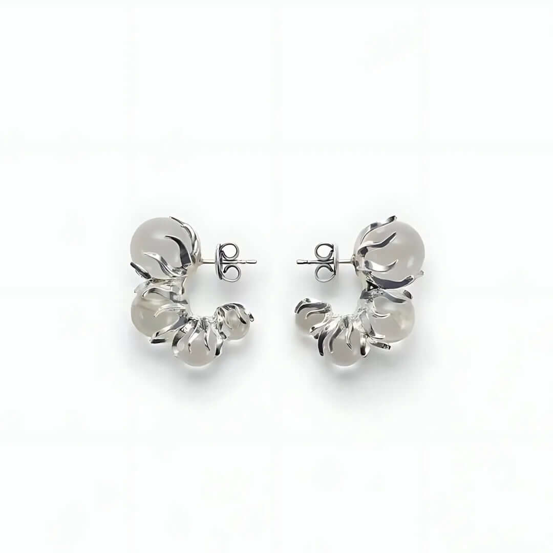 Ice Dew C Hoop Transparent Earrings