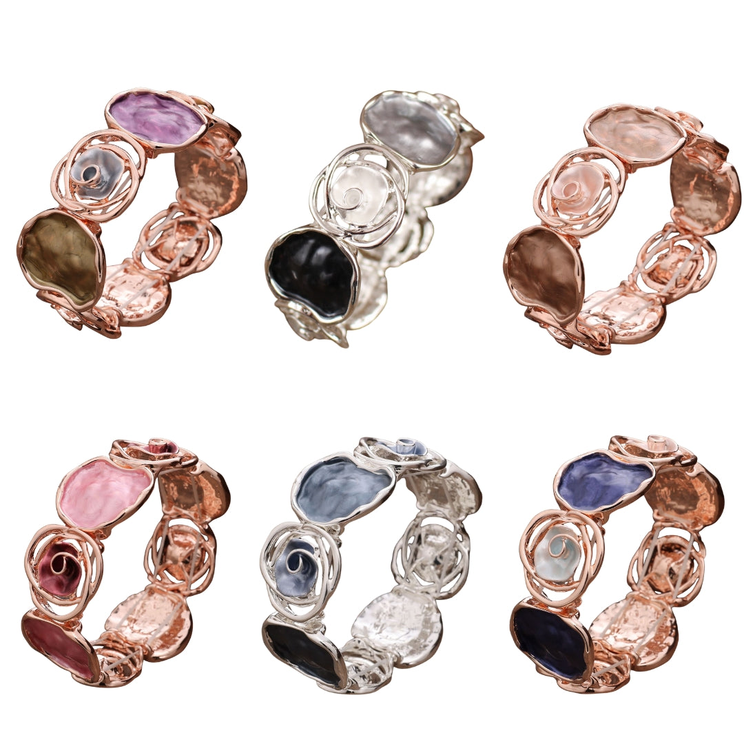 Handmade Hollow Rose Wide Strengthable Bracelet