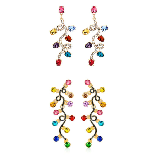 Festive Xmas Light Bulb Colorful Drop Earrings