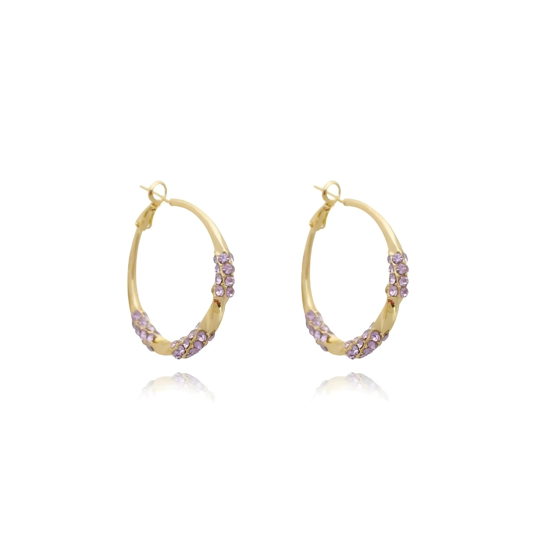 Sparkle Diamond Large Hoop Earrings