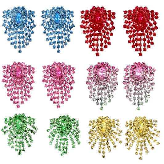 Color Rhinestone Burst Stud Earring