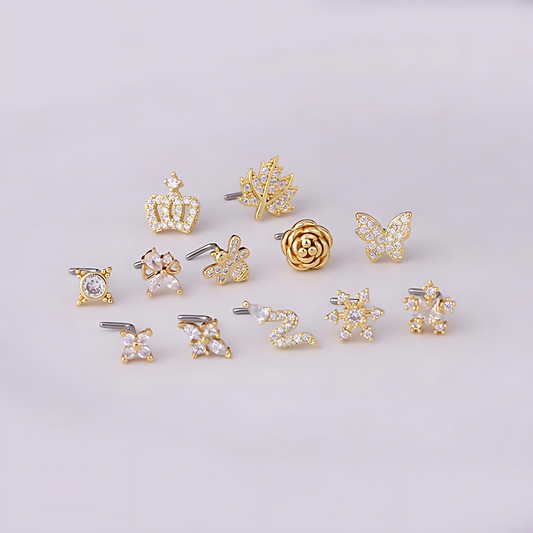 20G Hypoallergenic Leaf Nose Studs