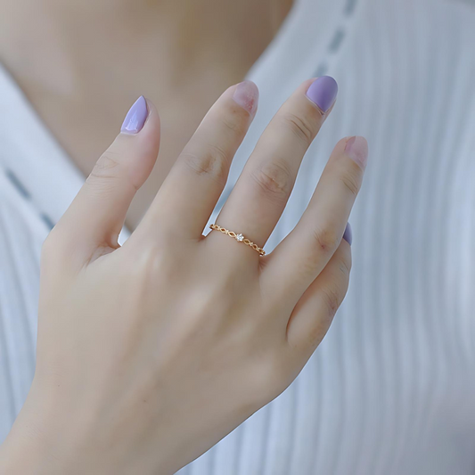 Dainty Rhombus Zircon Stacking Thin Rings