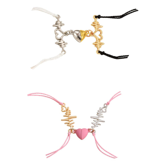 Magnetic Heartbeat Cord Matching Bracelet