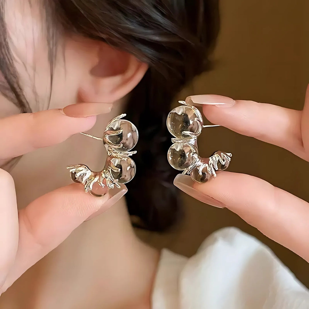 Ice Dew C Hoop Transparent Earrings