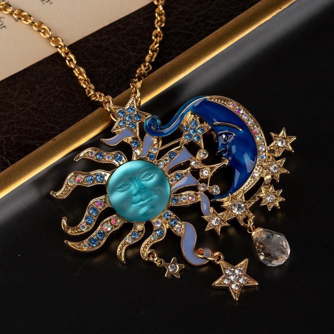 Luxury Sun Moon Ancient Vintage Necklace