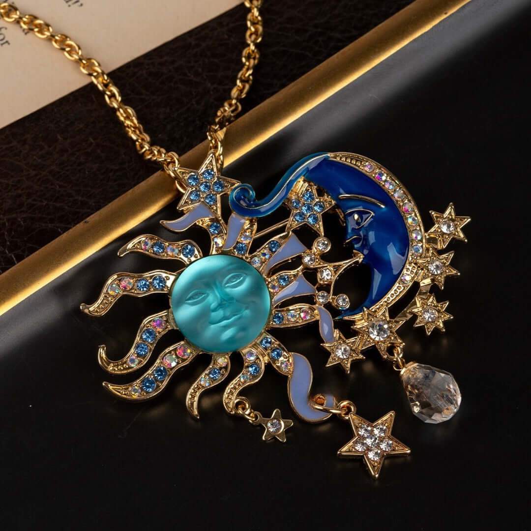 Luxury Sun Moon Ancient Vintage Necklace