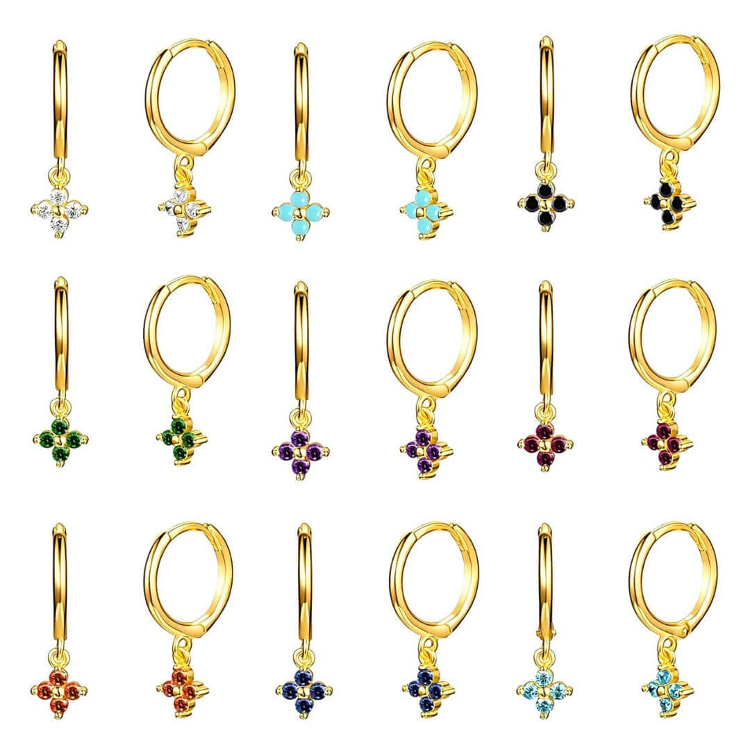 Small Flower Everyday Clip On Hoop Earrings