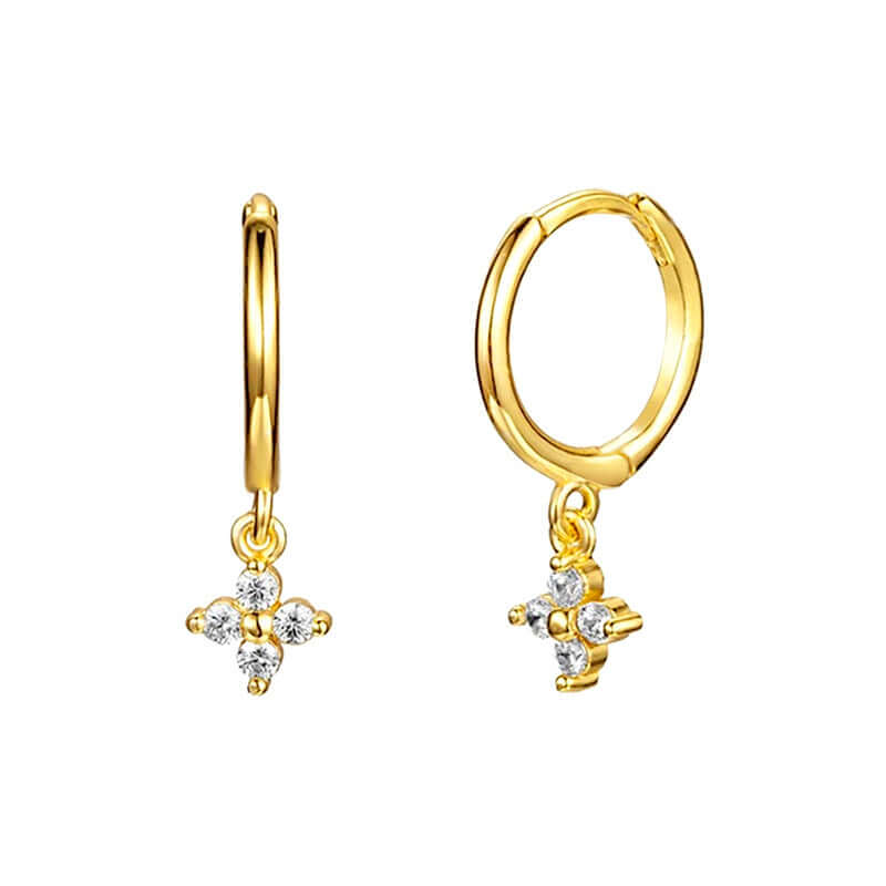 Small Flower Everyday Clip On Hoop Earrings