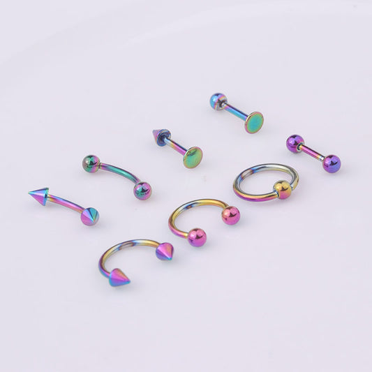 16G Horseshoe Circular Captive Ring Rook Piercing Set of 8