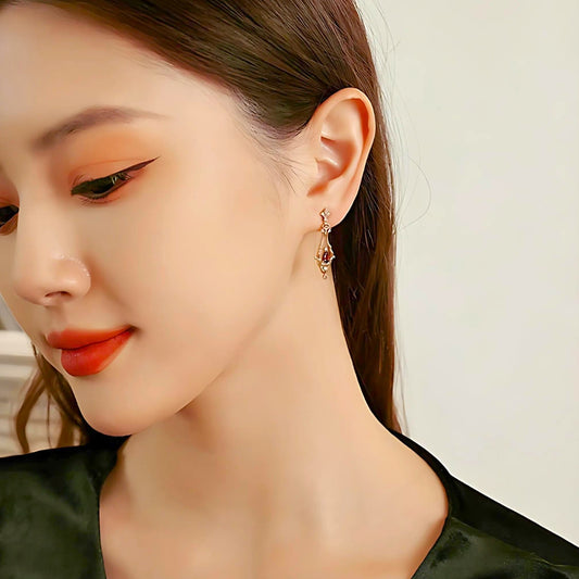 Baroque Garnet Drop Earrings