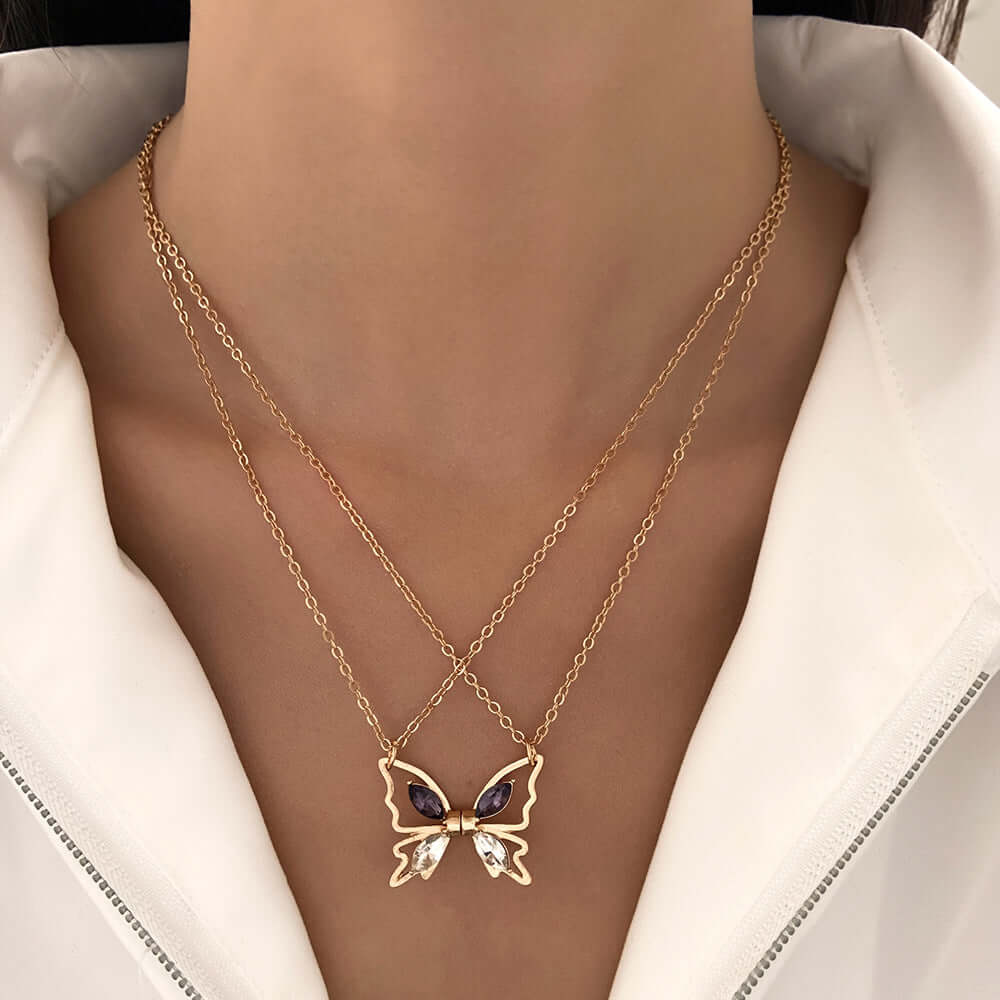 Butterfly Magnetic Layering Necklace