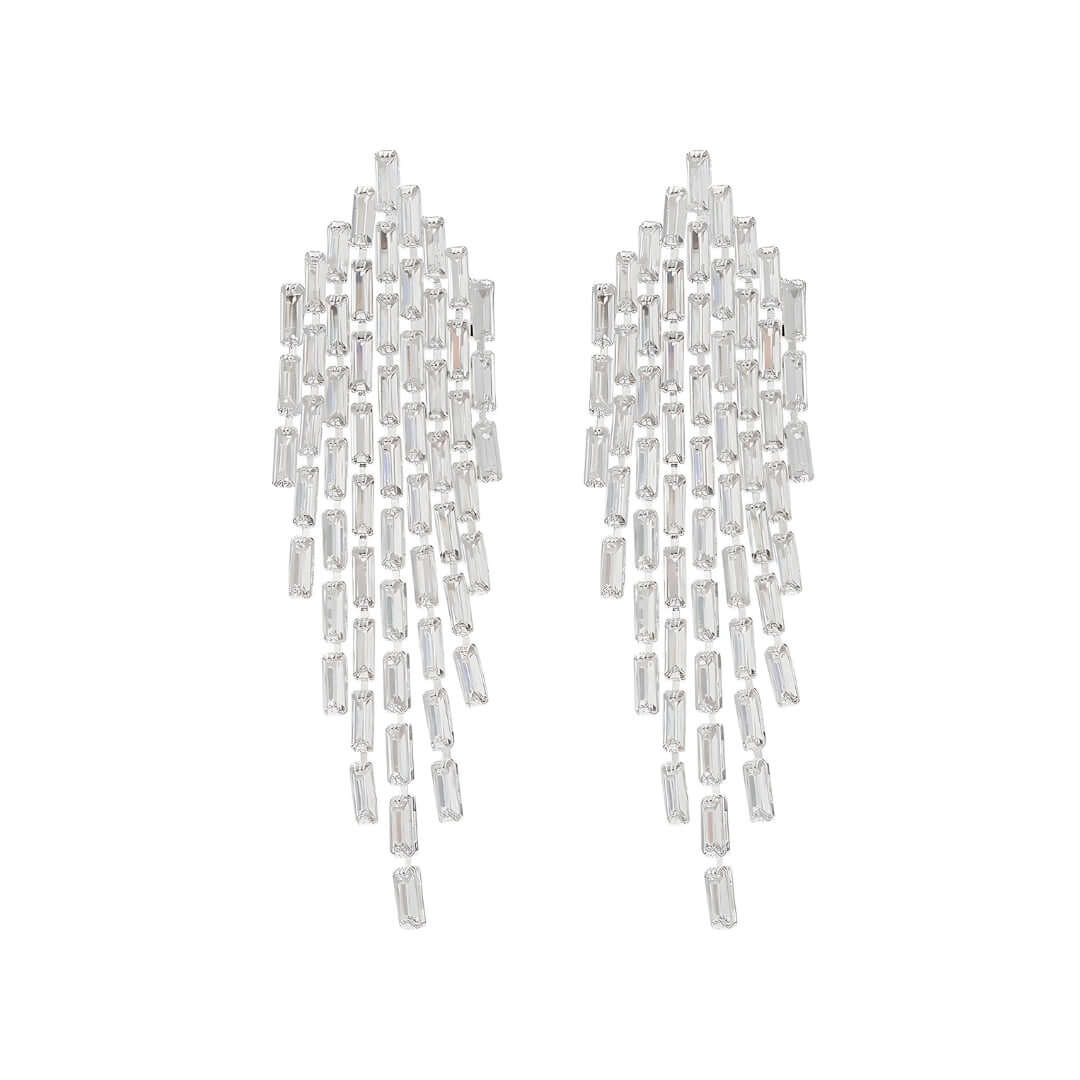 CZ Tassel Waterfall Earrings