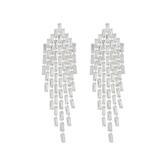 CZ Tassel Waterfall Earrings
