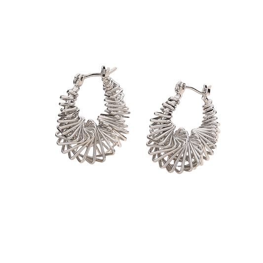 Cool Spiral Triangle Hoop Earrings