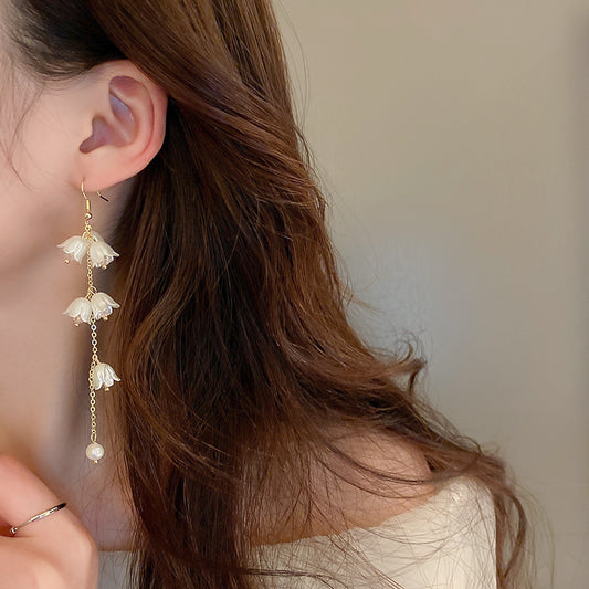 Crystal Tulip Flower Dangle Earrings