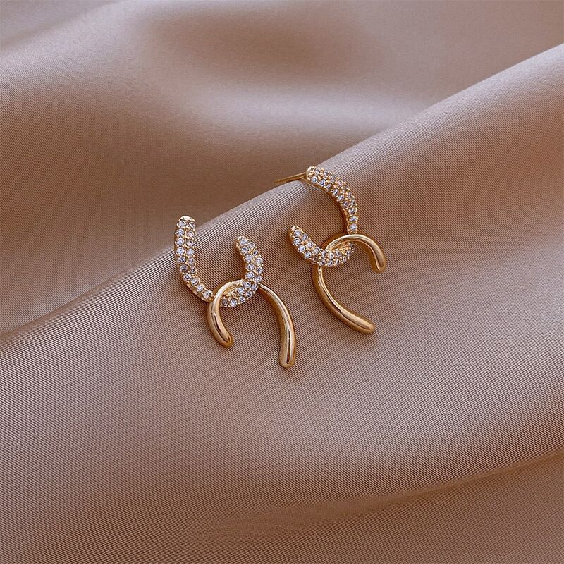 Duo Tone Bar Earrings, Gold Bar Earrings