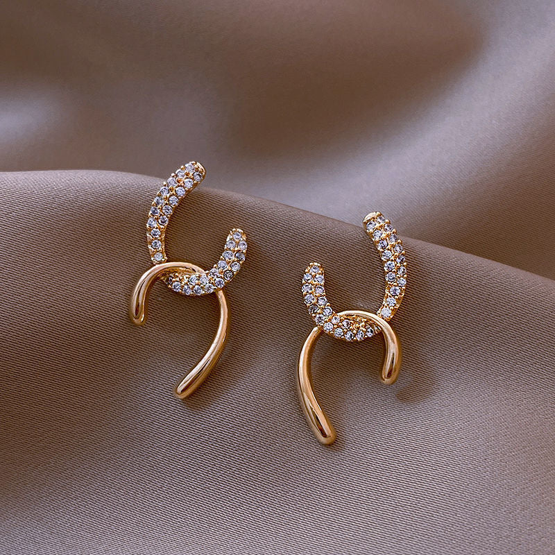 Duo Tone Bar Earrings, Gold Bar Earrings