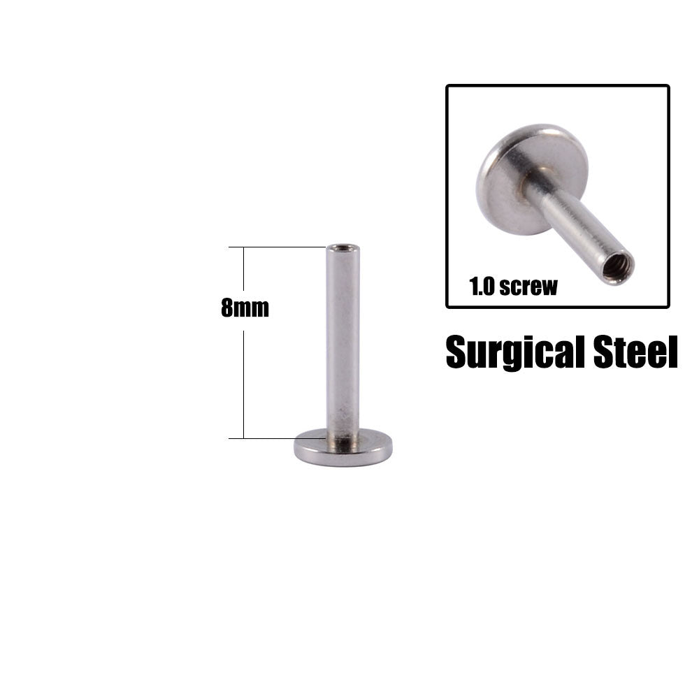 16G Titanium Internally Threaded Replacement Labret Bar