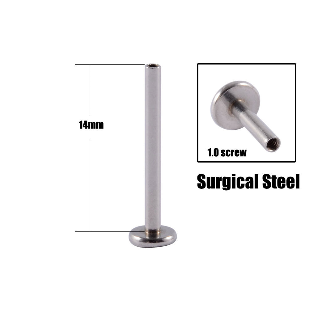 16G Titanium Internally Threaded Replacement Labret Bar