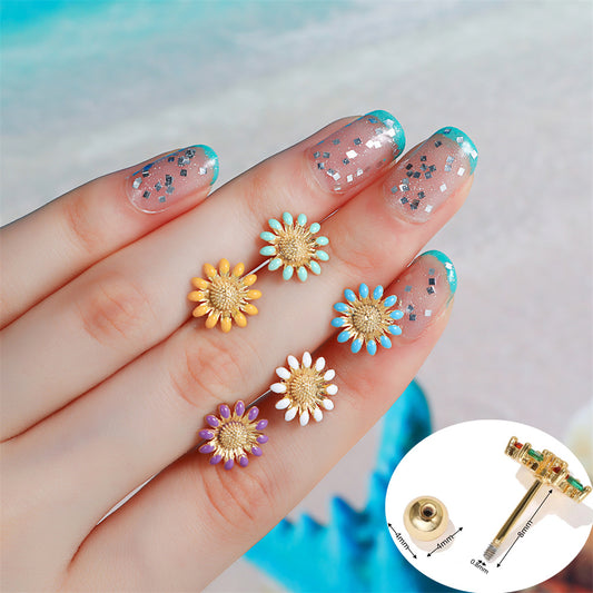 20G Sunflower Cartilage Stud Earrings