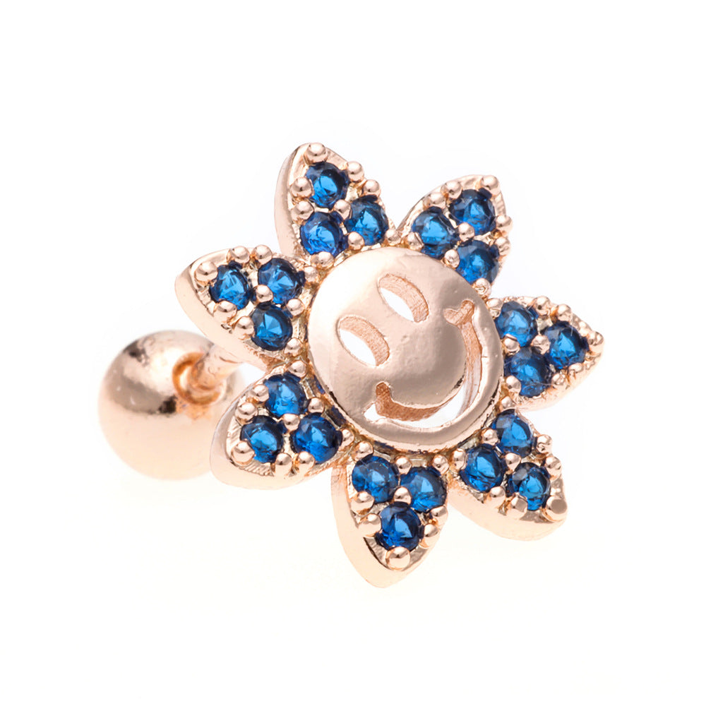 20G Smiley Sunflower Conch Daith Earring