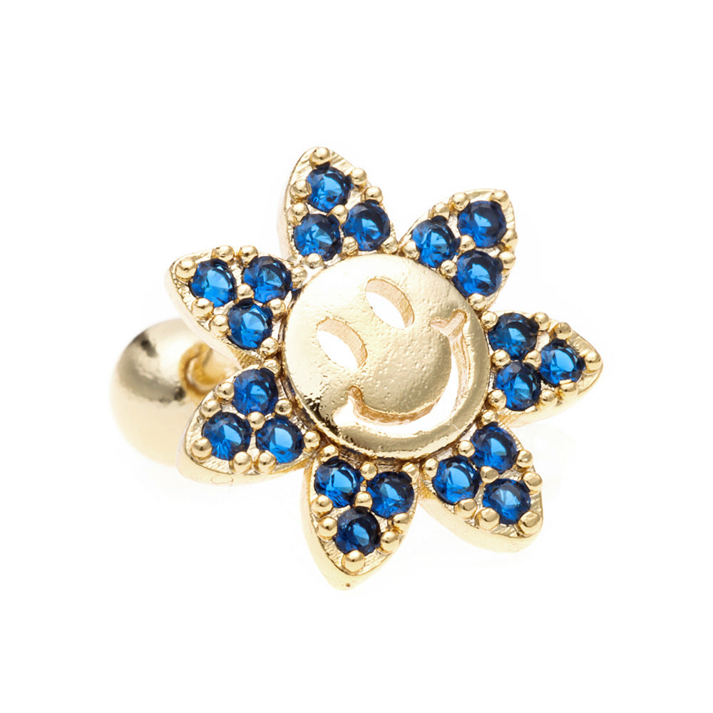 20G Smiley Sunflower Conch Daith Earring