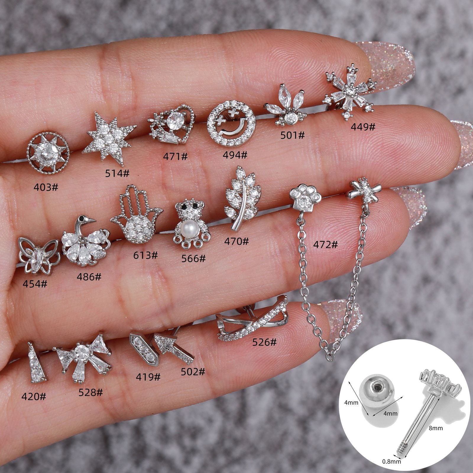 20G Animal Conch Double Piercing Earrings