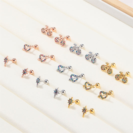 cartilage earrings, piercing jewelry, cartilage piercing, body jewelry, helix piercing, helix earrings, tragus piercing, flower earrings