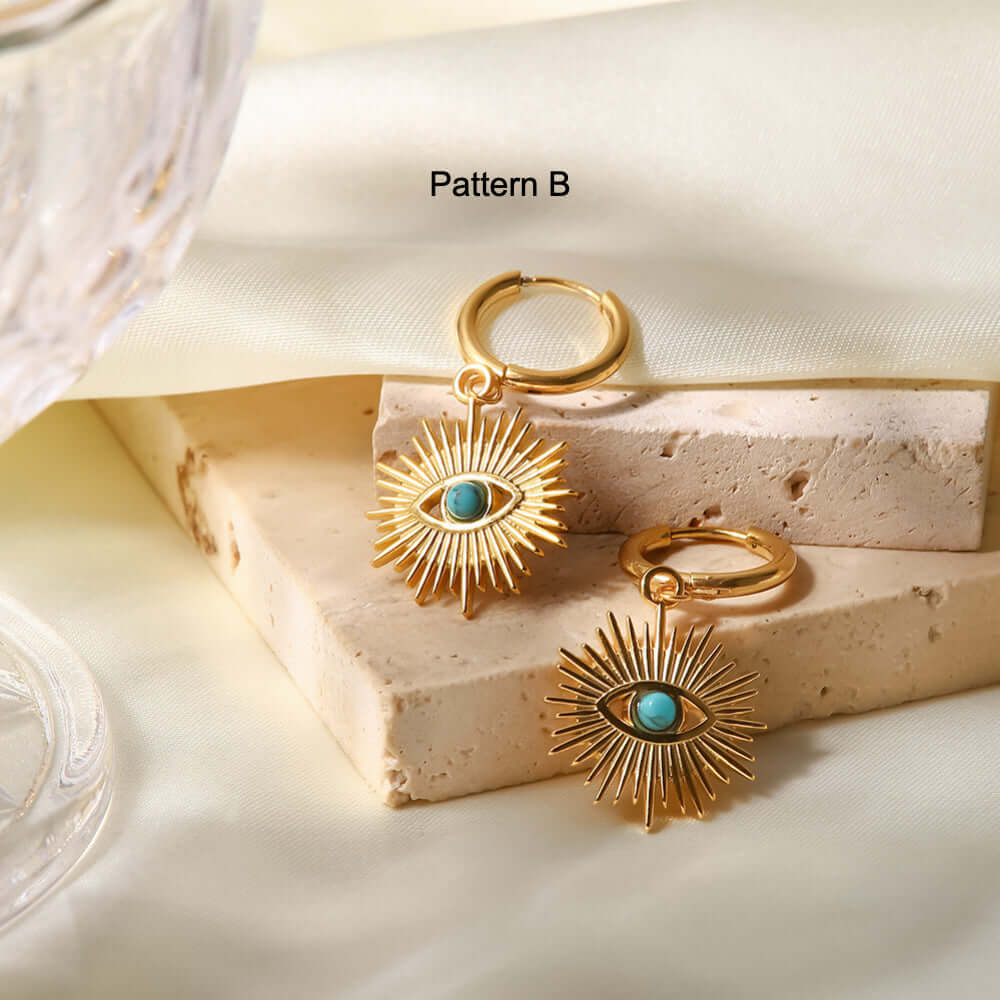 Evil Eye Huggies Earrings