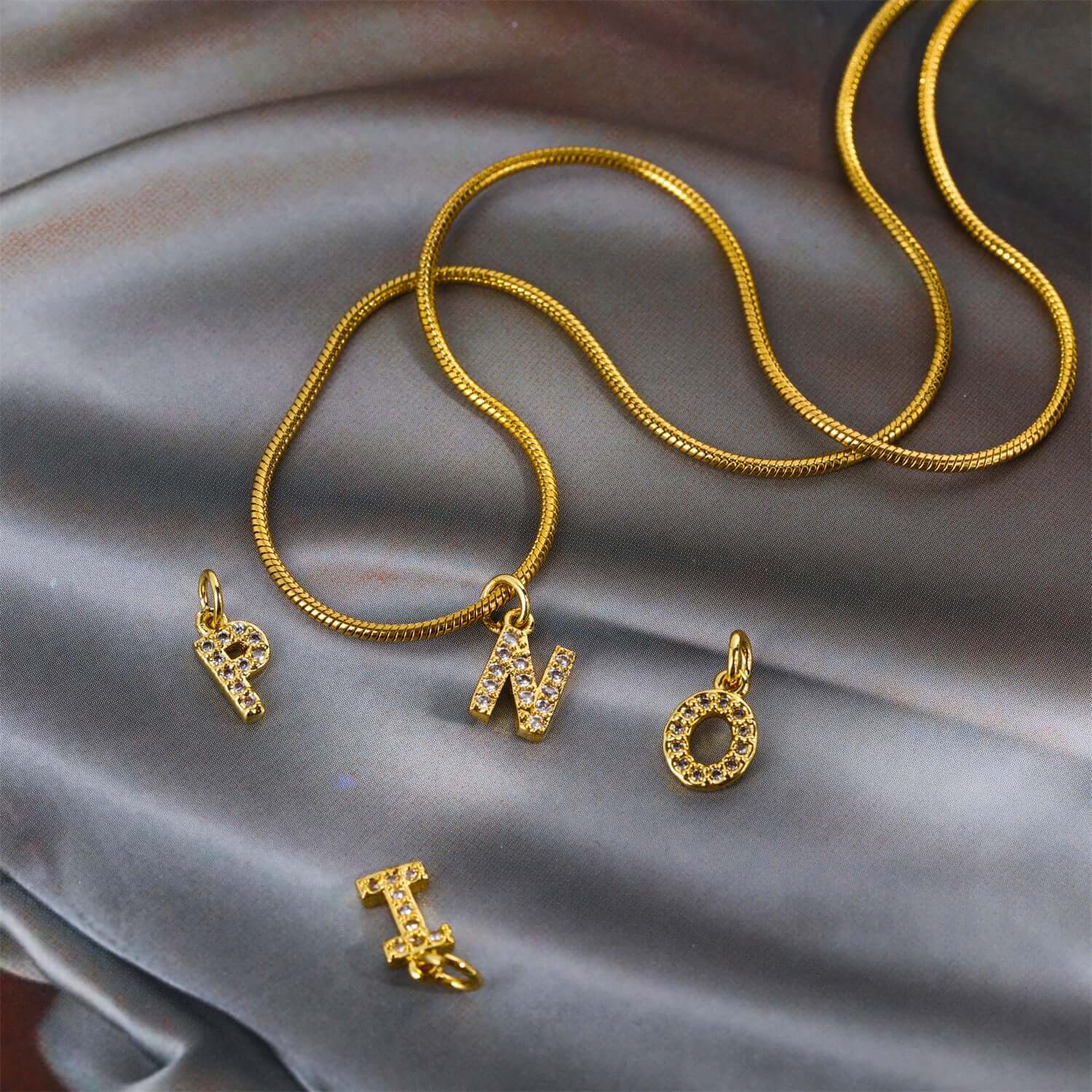 Glistening Gold Alphabet Pendant Necklace