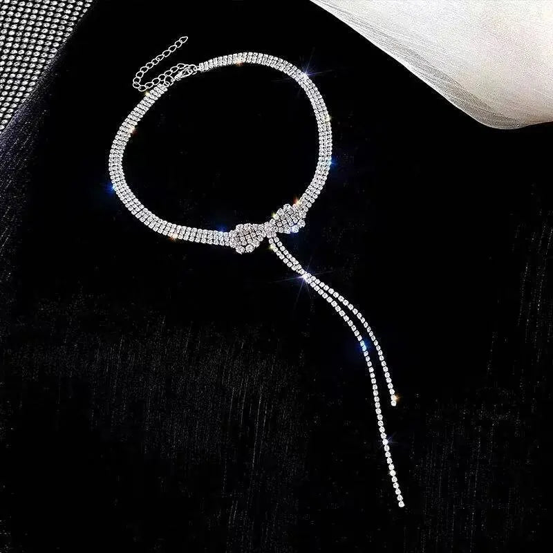 Glittering Diamante Lariat Y Necklace