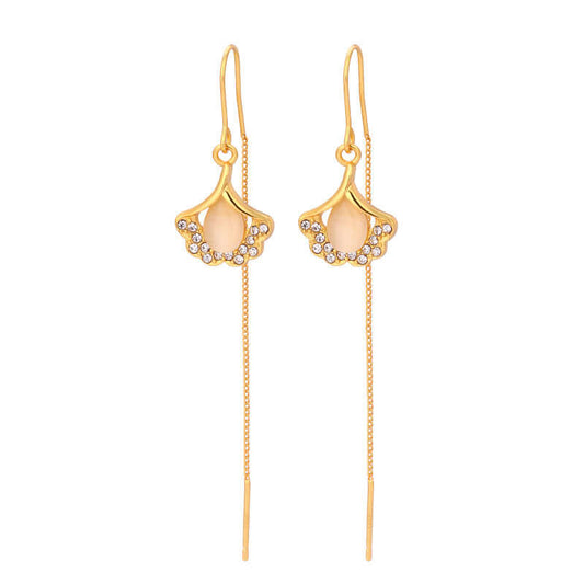 Gold Ginkgo Leaf Jewelry Earrings