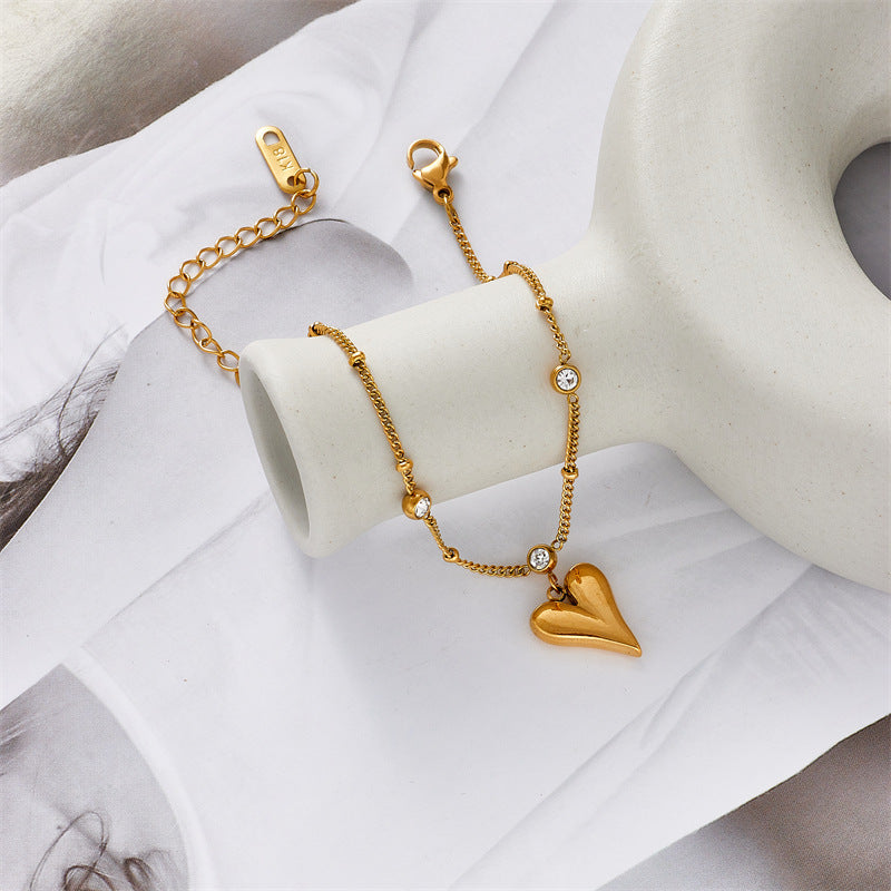 Gold Heart Jewelry Anklet