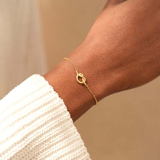 Mother & Daughter Gold Knot Bracelet