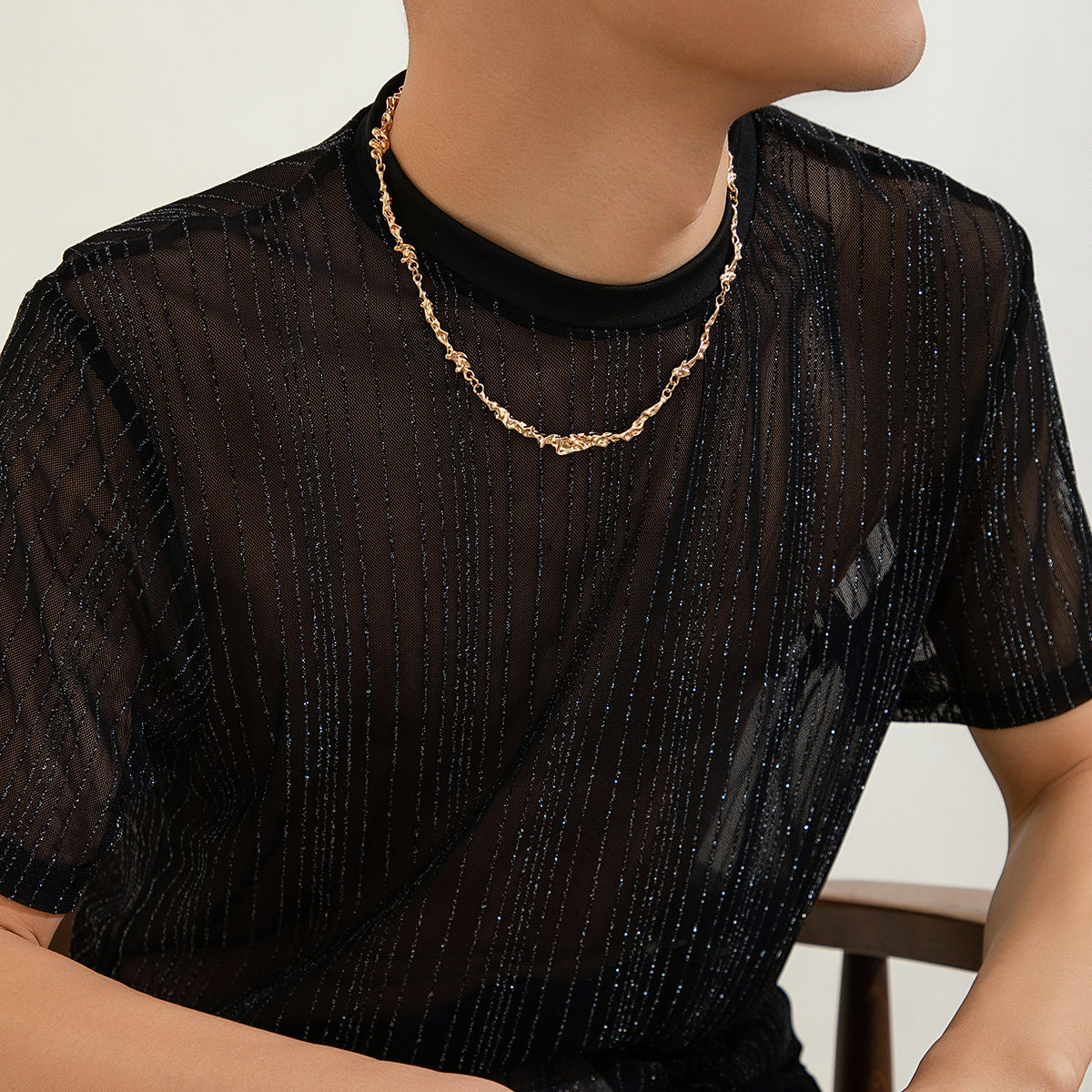 Gold Molten Chain Necklace