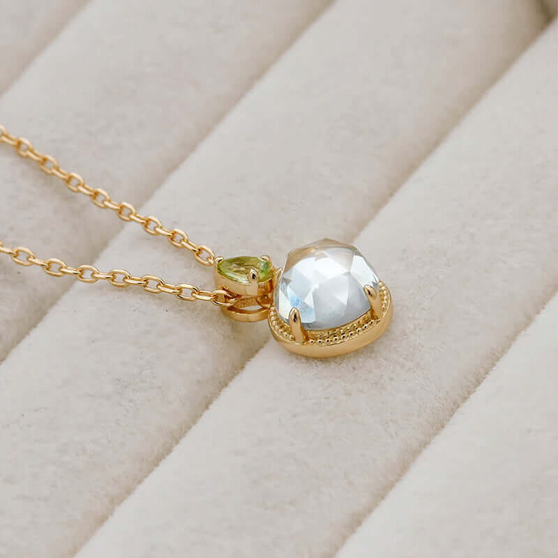 Peridot Amethyst Green Stone Necklace