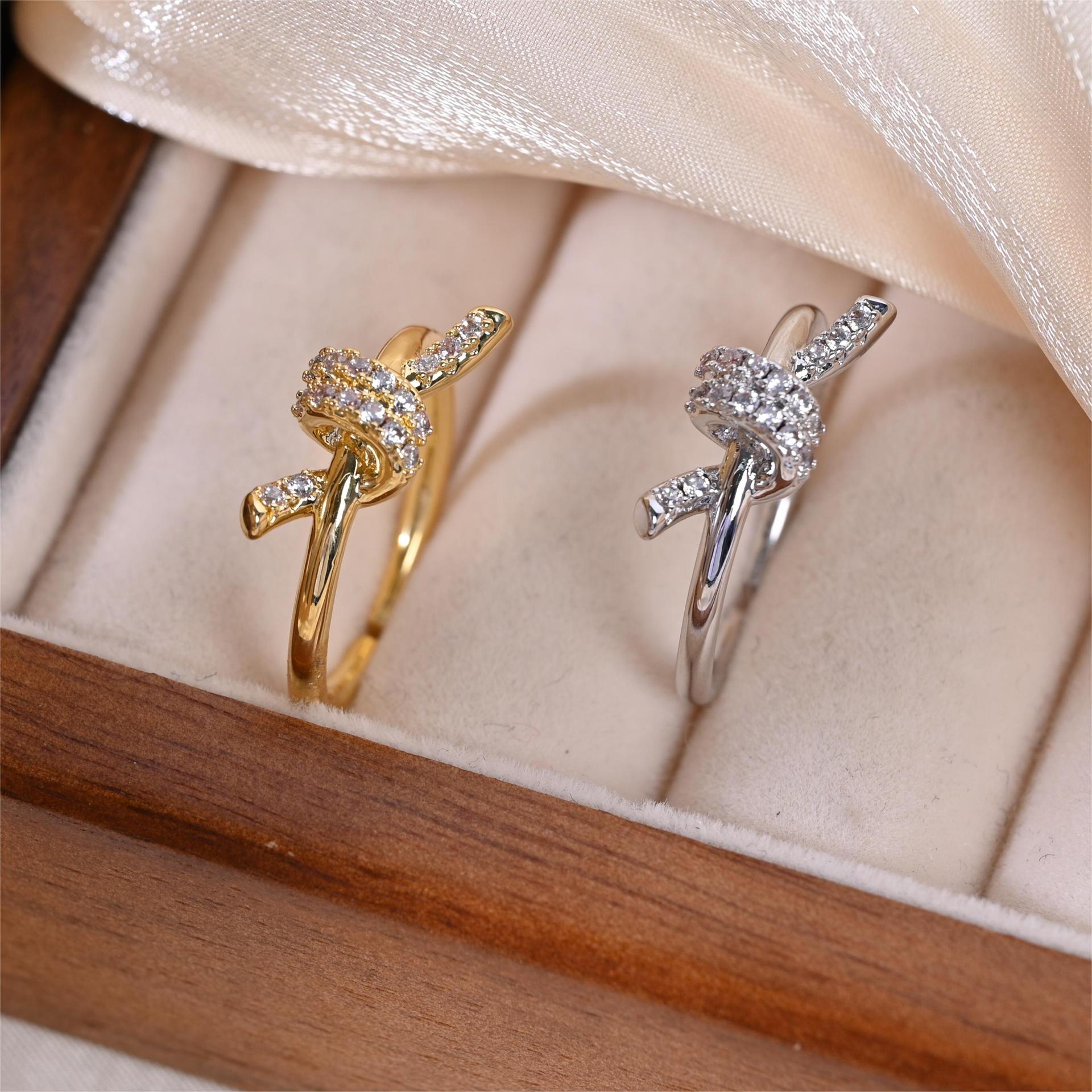 Simple Gold Plated Twisted Knot Ring