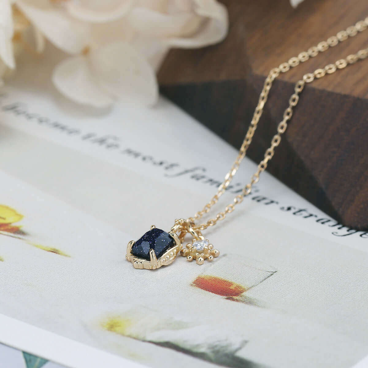 Gold Snowflake Diamond Necklace