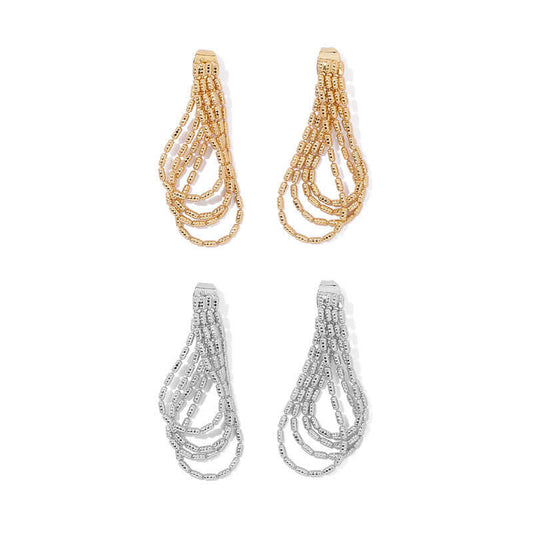 Gold and Silver Layered Earrings
