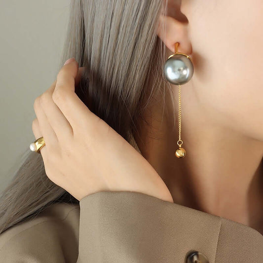 Pearl Tassel Dangle Earrings