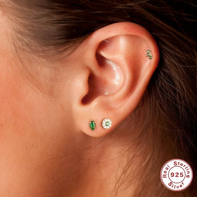 16G Crescent Moon Star Labret Back Piercing Stud