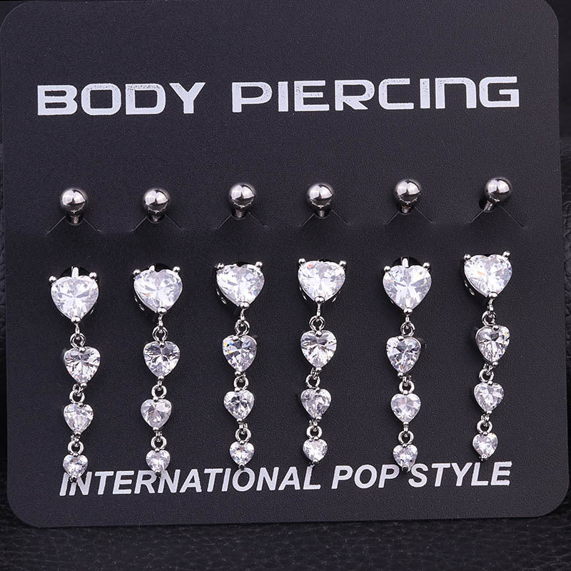 Hypoallergenic Dangle Heart Navel Ring