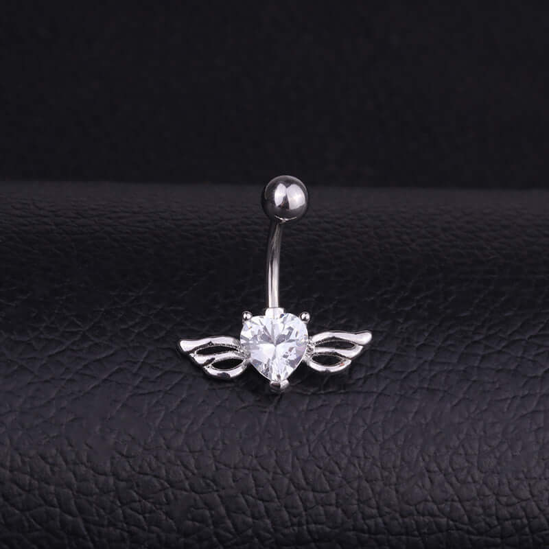 Hypoallergenic Angel Wings Belly Button Ring